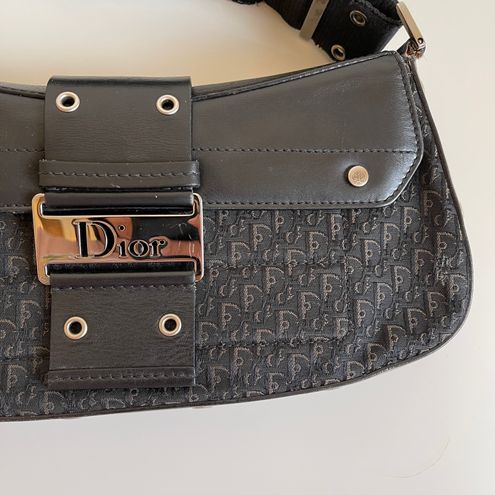 Vintage Y2K Dior Rebelle Large Black Leather Shoulder Hand Bag