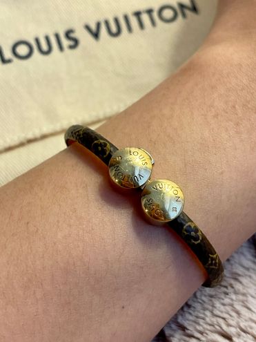 Louis Vuitton Gold Tone Historic Mini Monogram Bracelet 17 cm