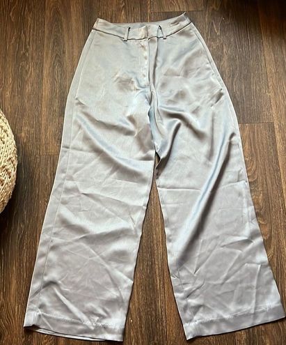 Asanoha Satin Suit Pants in Ice Blue - $111 - From Mooshkini