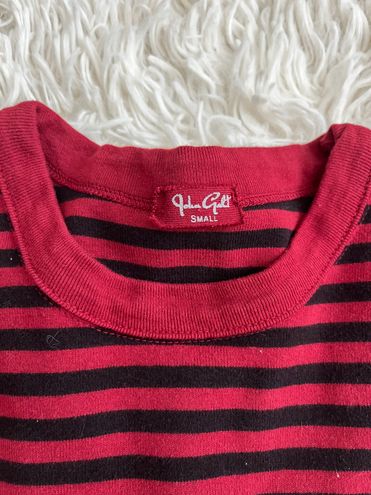 Red stripped brandy melville crew neck skater