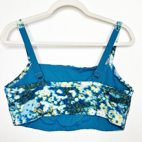 Aerie OFFLINE BY NWOT Blue Floral 3D Goals Stretch Medium Support Sports Bra  XL - $28 - From Trisha