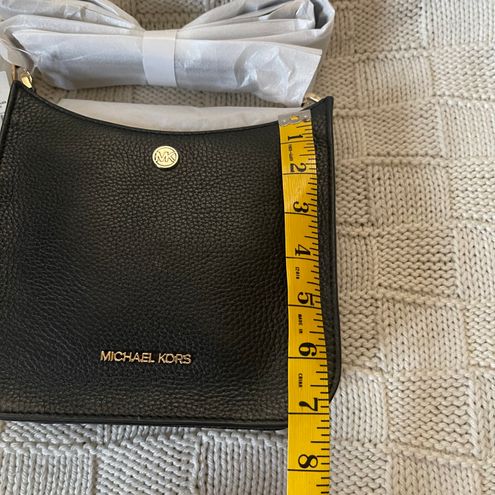 Michael Kors Briley Small Pebbled Leather Messenger Bag in Black