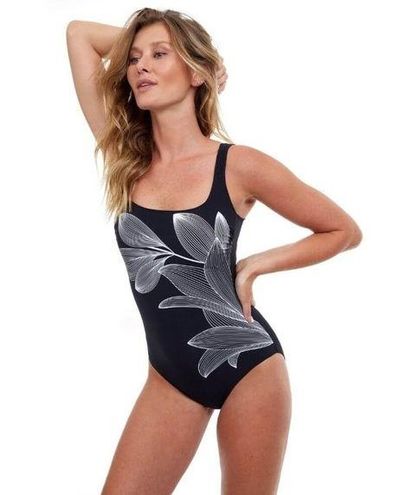 Gottex Essentials Wild Flower Full Coverage Square Neck One Piece Swimsuit, One Piece