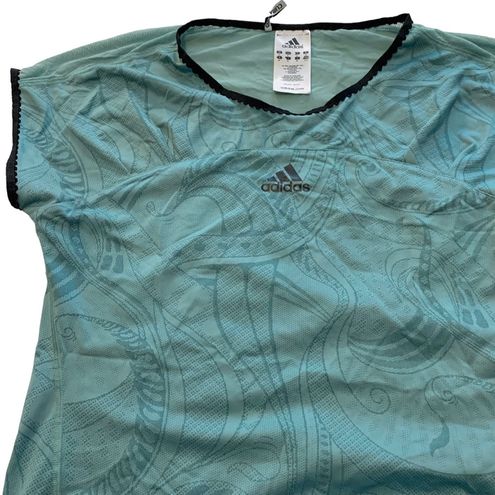 Adidas climacool green scalloped mesh jersey like scoop tee - $10 - From  Karis