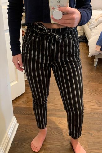 Pinstripe Tie Waist Pants