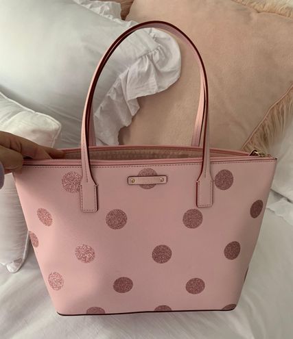 Kate spade pink store purse with polka dots