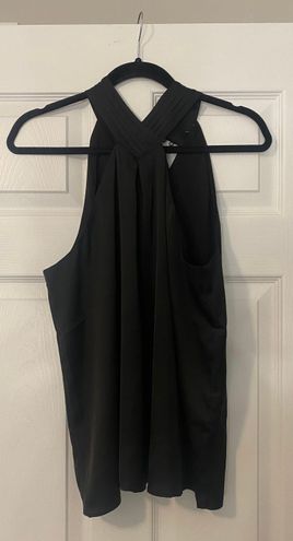 EXPRESS Satin Gathered Halter Neck Tank Black Size M - $20 - From Heather