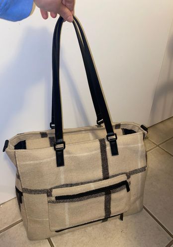 BÉIS 'The Work Tote' in Plaid - Small Work Bag & Laptop Bag