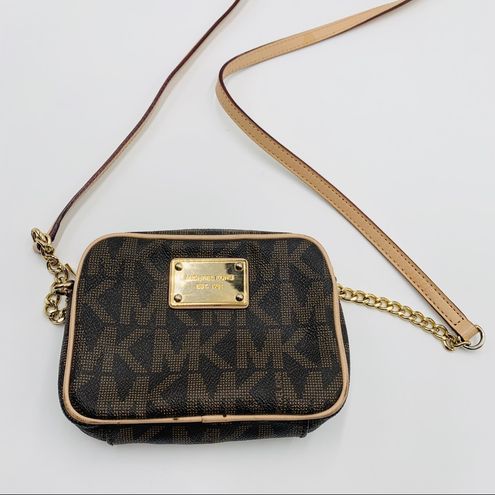 Michael Kors Jet Set Crossbody Mini Brown Logo Monogram - $67 - From Megan