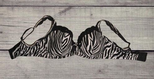 Sears Zebra Print Underwire Bra 38D Black - $11 - From Krys