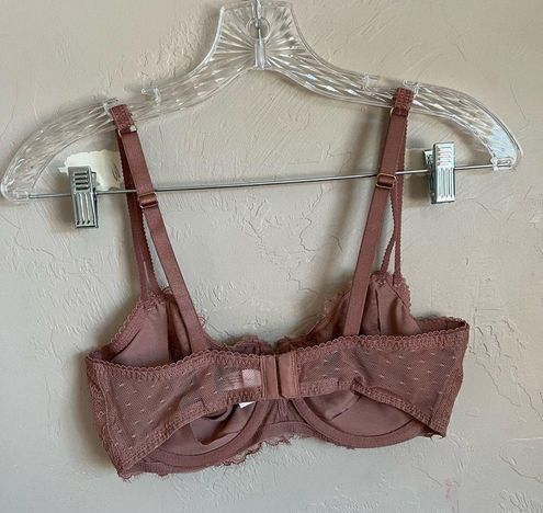 Auden Rubine Balconette Unlined Underwire Blush Pink Lace Bra