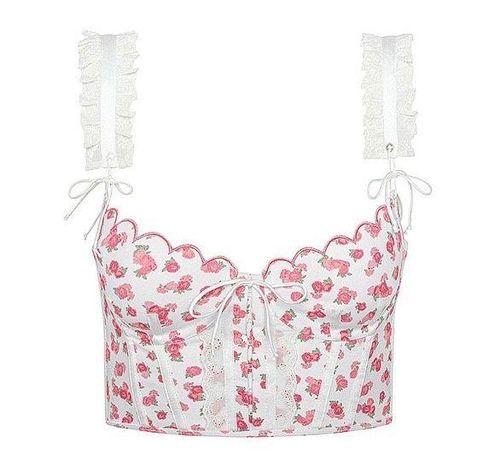 For Love & Lemons Floral Frenzy Bustier - Yellow • Price »