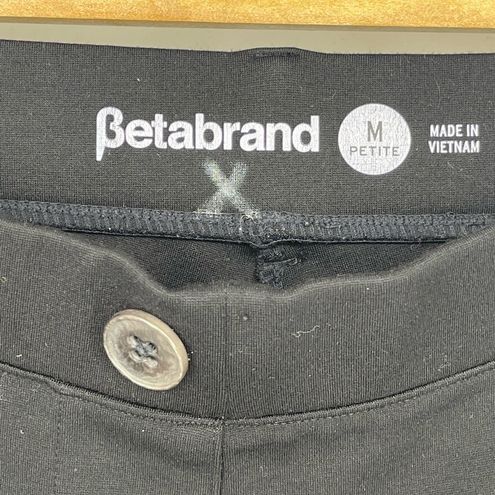 Betabrand Boot Cut Two-Pocket Dress Pant Yoga Pants in Black Petite