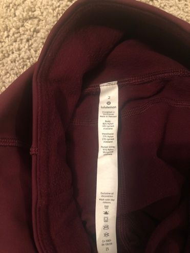 Lululemon Red Fleece Lined Leggings Size 2 - $50 (63% Off Retail