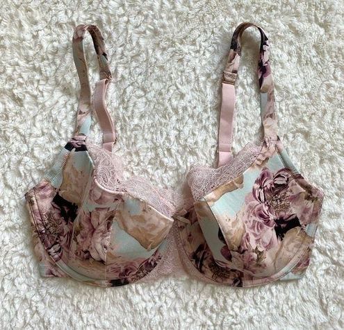 Cacique NWOT Lightly Lined French Balconette Bra Size 38DDD Floral Lace  Pink Multiple - $22 - From Ksenia
