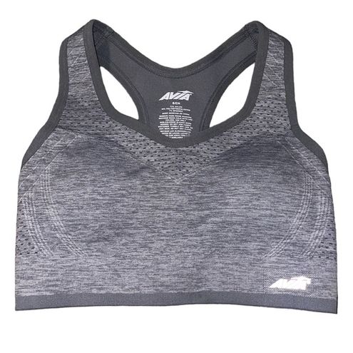 Avia Heathered Grey Sports Bra Open Back Women's Small