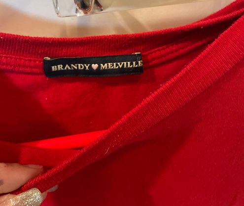 Brandy Melville Red And White Striped Shirt - $13 (71% Off Retail) - From  breana