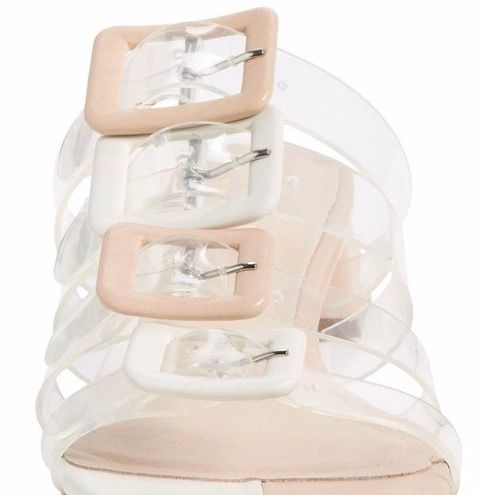 Cecelia New York Lincoln Strappy Slide Sandals White Size 6.5