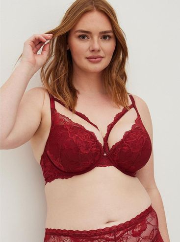 Torrid - Plunge Push-Up Floral Lace Strappy Straight Back Bra