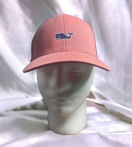 Vineyard Vines Whale Logo Baseball Hat in Light Blue w/ Pink