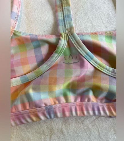 Beyond Yoga T-Back Luxe Bra in Pastel Gingham Size XS - $32