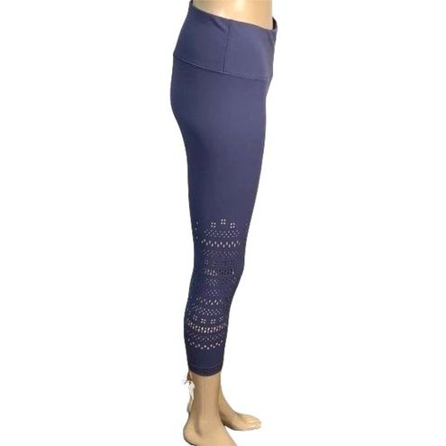 Yogalicious Womens Laser Cut Yoga Athletic Capri Leggings Posh Plum Small  EUC - $23 - From Tiffany