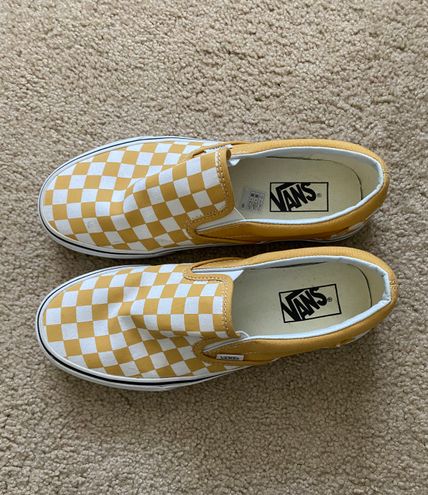 Vans Yellow Checkered Slip On Size 9 - $48 (20% Off Retail) - From liv