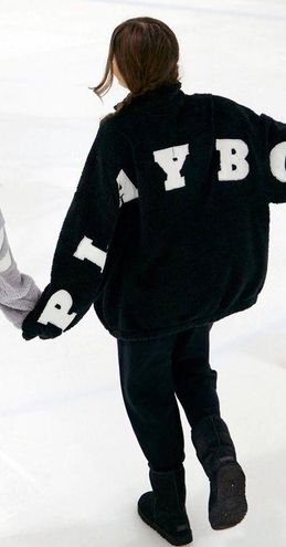 Playboy Fleece Jackets | Playboy Pacsun Sherpa Jacket Xs S New | Color: Black | Size: S