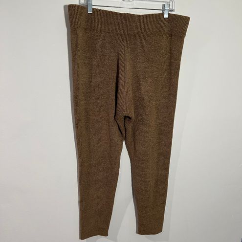 Missguided Brown Co Ord Textured Knit High Rise Legging w/ Elastic Waist  Size 14 - $20 New With Tags - From Always