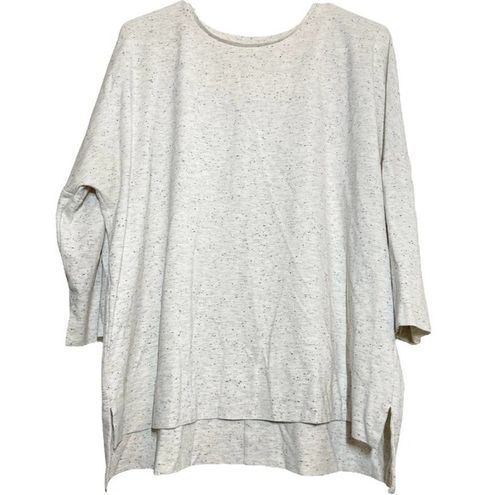 J.Jill Ponte Tunic Top 3/4 Sleeve Pullover Hi-Lo Round Neck Speckled ...