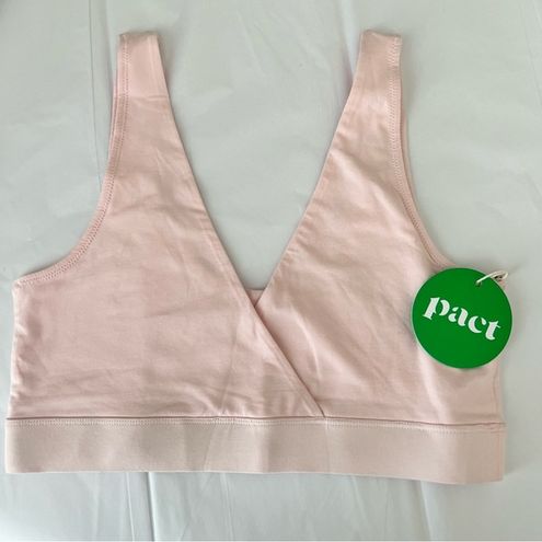 Pact Womens Light Pink Organic Cotton Bra Medium - $32 New With