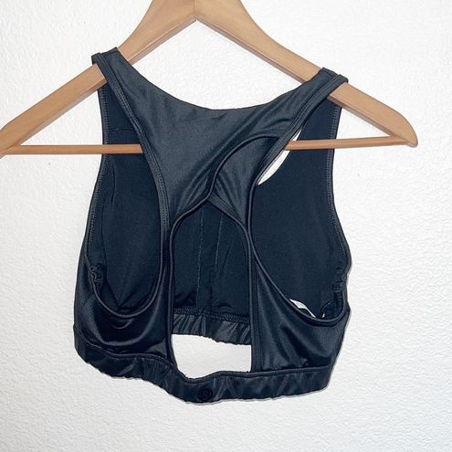 Scorpio Sol Black Shiny Open Back Sports Bra