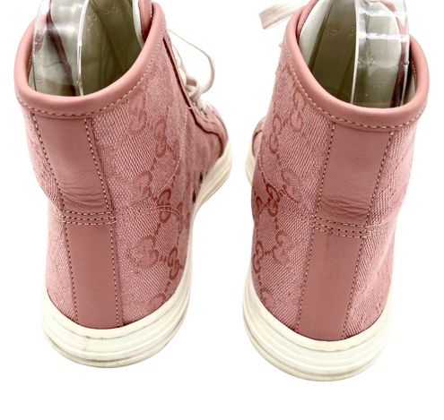 Gucci Original GG Logo Monogram Pink High Top Sneakers (Authenticated), EU  36.5 Size 7 - $404 (47% Off Retail) - From Pauline