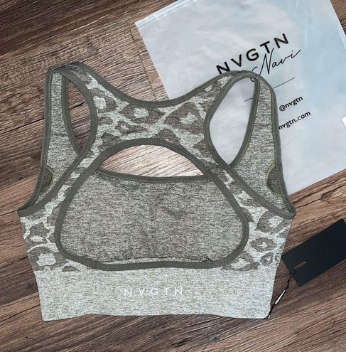 NVGTN Khaki Green Leopard Eclipse Seamless Bra Size M - $51 (49