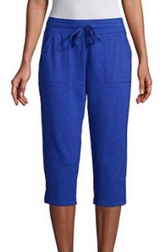 NWT St John's Bay blue mid-rise stretchy capri fitted thru hip