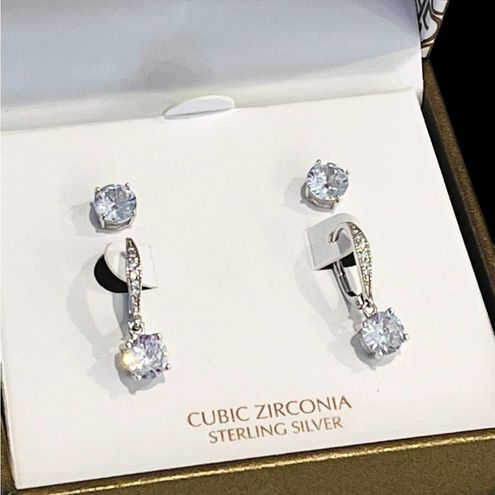 NEW (2) Giani Bernini Cubic Zirconia Leverback & Post Earrings