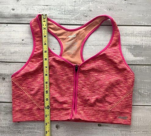 Avia Women's Size XXXL 3XL Sports Bra Racerback Zip Front Pink Orange  Activewear - $13 - From Deana