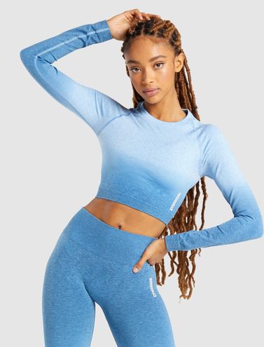 Gymshark Seamless Ombré Leggings - Deep Teal Ice Blue, Women's Fashion,  Activewear on Carousell