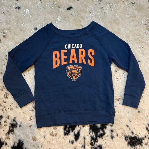 NFL Womens Chicago Bears Distressed Sweatshirt, Blue, Medium