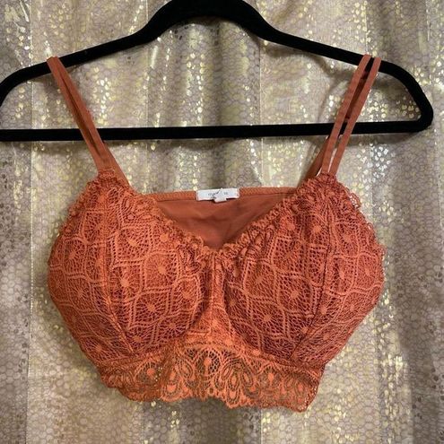 Maurice's Burnt Orange Vintage Lace Bralette, Large - $15 - From Jessica