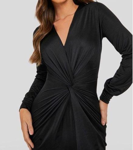 Plus Twist Front Plunge Midi Dress