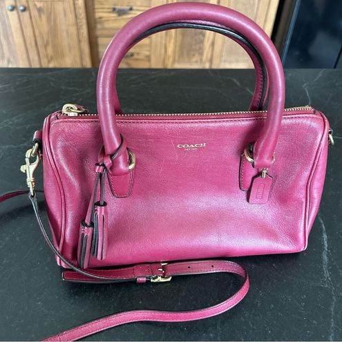 Coach  Legacy Mini Satchel & Double Zip Wallet - Leather Purse in Deep  Port - $73 - From Lauren