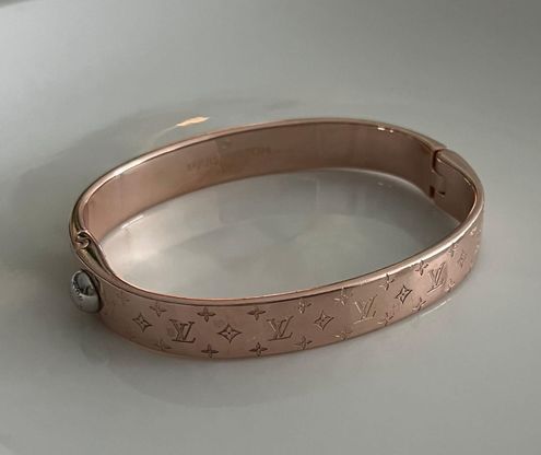 Louis Vuitton Pink Gold Finish Nanogram Small Cuff – The Closet