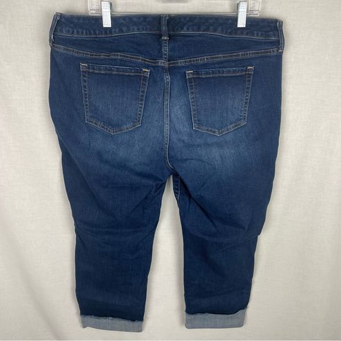 Plus Size - Crop Boyfriend Straight Vintage Stretch Mid-Rise Jean