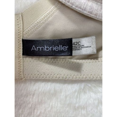 Ambrielle 42C Padded Bra Full Figure Underwire Plunge Heathered Beige Size  undefined - $14 - From Misty