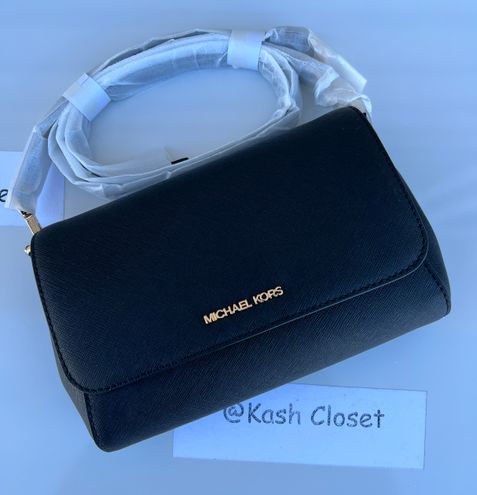 Michael Kors MK Jet Set MD Logo Convertible Crossbody Clutch