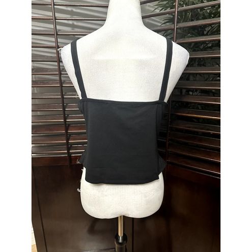 French Connection Women's Black Halter Neck Jersey Top Built In Shelf Bra  XL NWT - $39 New With Tags - From Missy