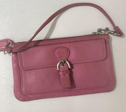 Coach Leather Wristlet Dusty Pink