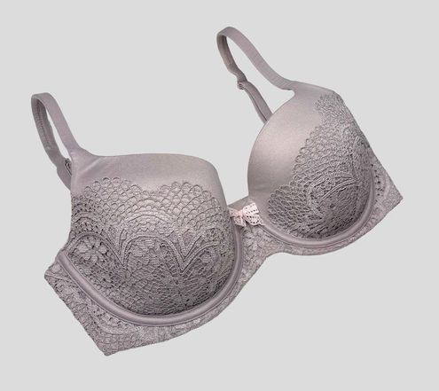 Victoria's Secret Victoria Secret Lined Demi Lace Crochet Bra 32DD Gray Size  undefined - $32 - From Marie