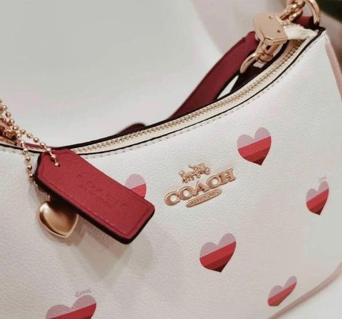 Coach Teri Shoulder Bag With Stripe Heart Print CA251